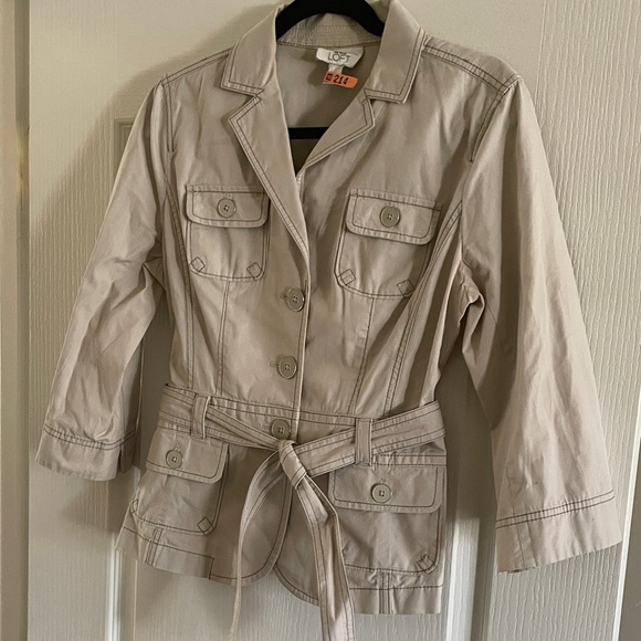LOFT Jackets & Blazers - LOFT Beige Utility Jacket with Belt